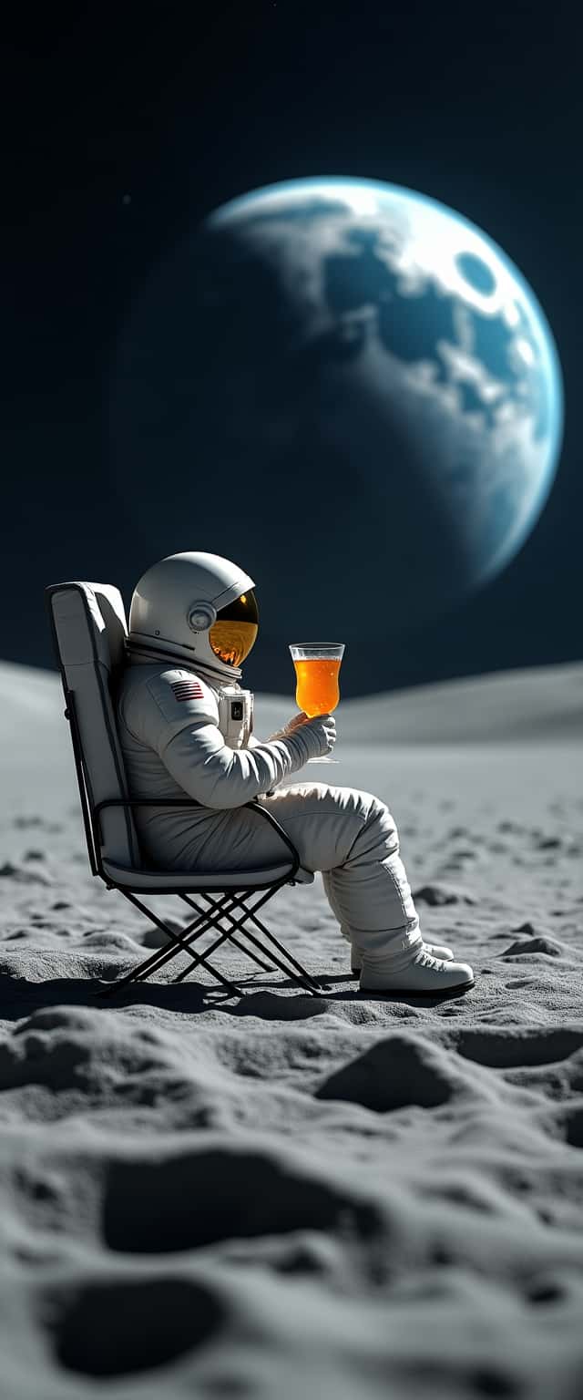 Astronaut Relaxing on the Moon Phone Case