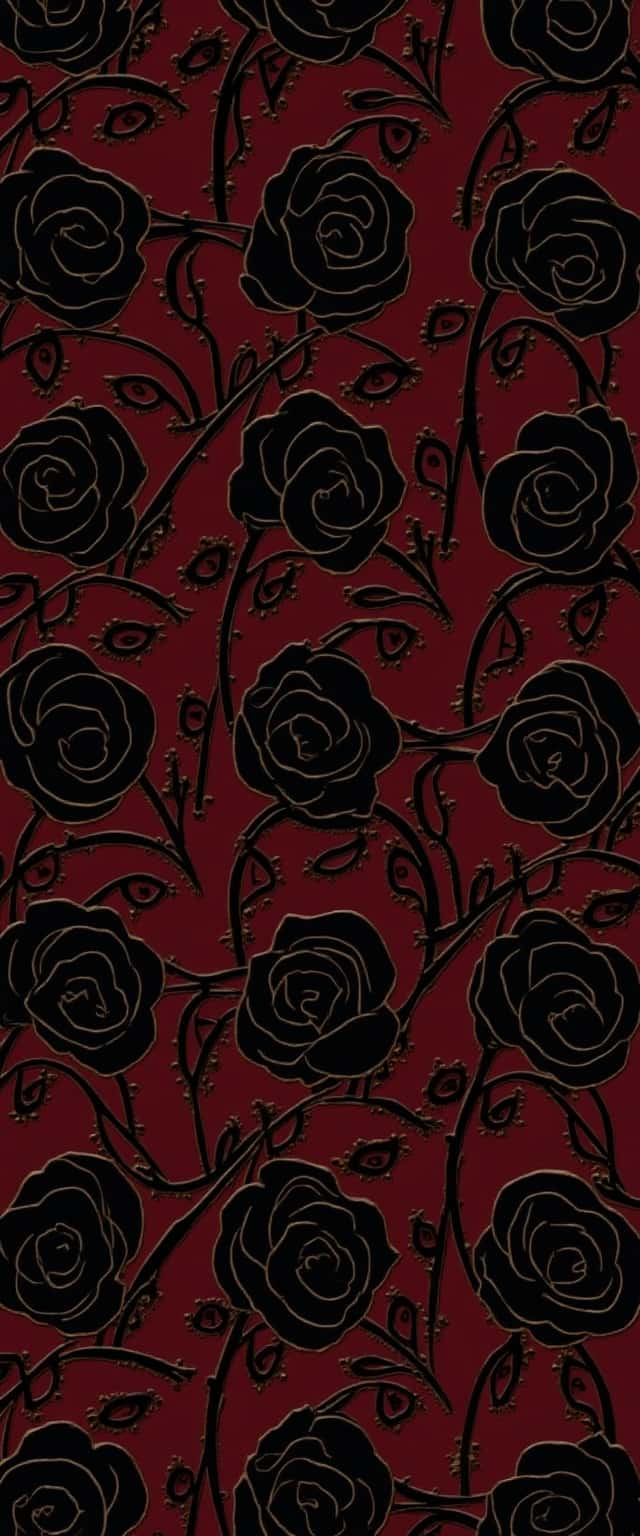 Victorian Black Roses Pattern Phone Case