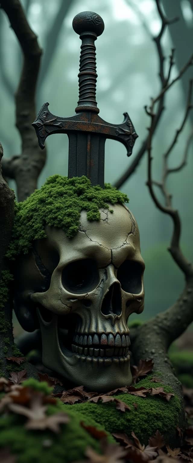 Rusty Sword in Skull Phone Case Rusty Sword in Skull Phone Case