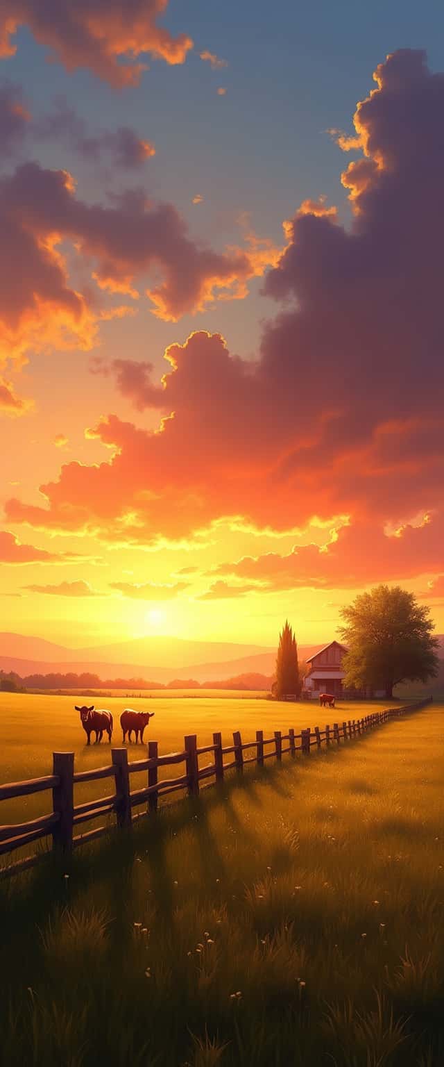 Peaceful Sunset Farm Landscape Phone Case Peaceful Sunset Farm Landscape Phone Case