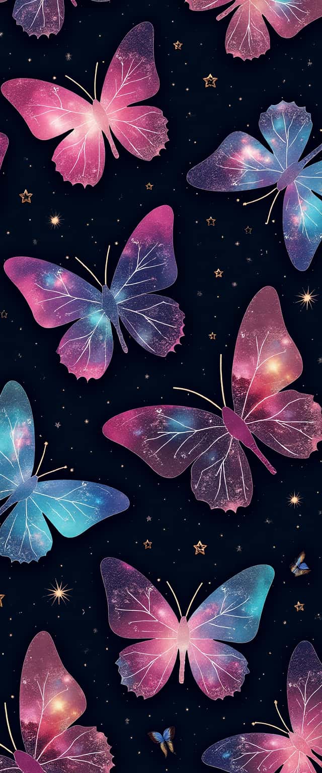 Galactic Butterfly Pattern Phone Case Galactic Butterfly Pattern Phone Case