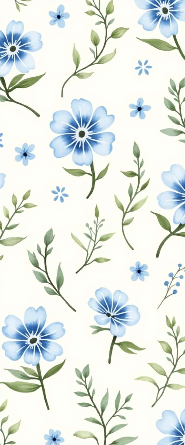 Blue Wildflower Pattern Design Phone Case Blue Wildflower Pattern Design Phone Case