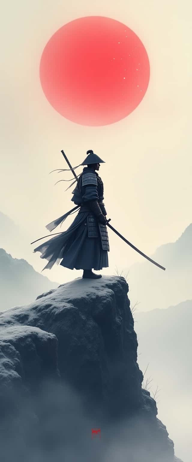 Minimalist Samurai on Mountain Edge Phone Case Minimalist Samurai on Mountain Edge Phone Case