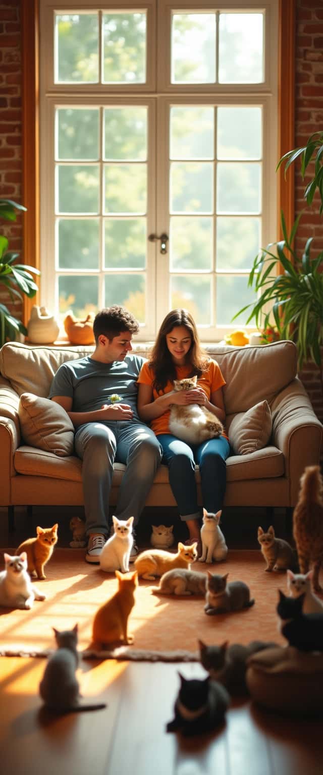Cozy Living Room with Cats Phone Case Cozy Living Room with Cats Phone Case
