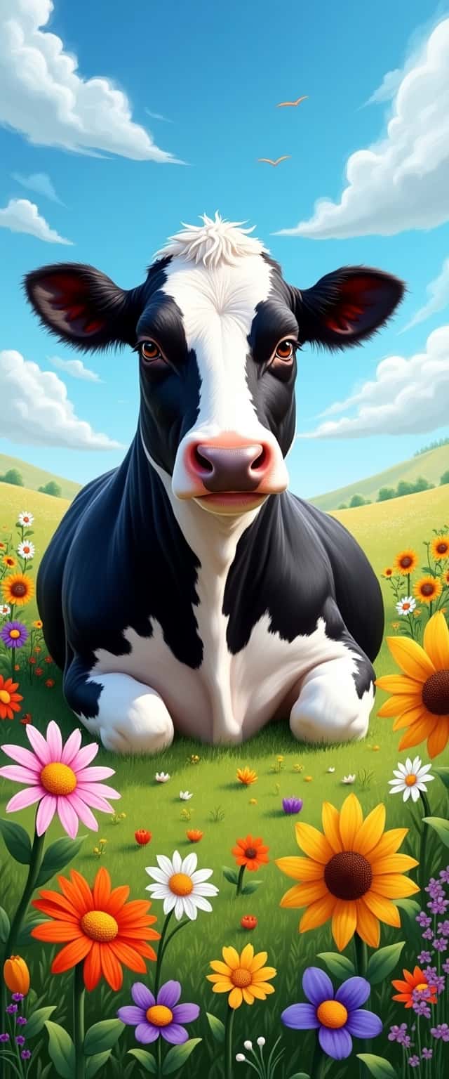 Charming Cow in Meadow Phone Case