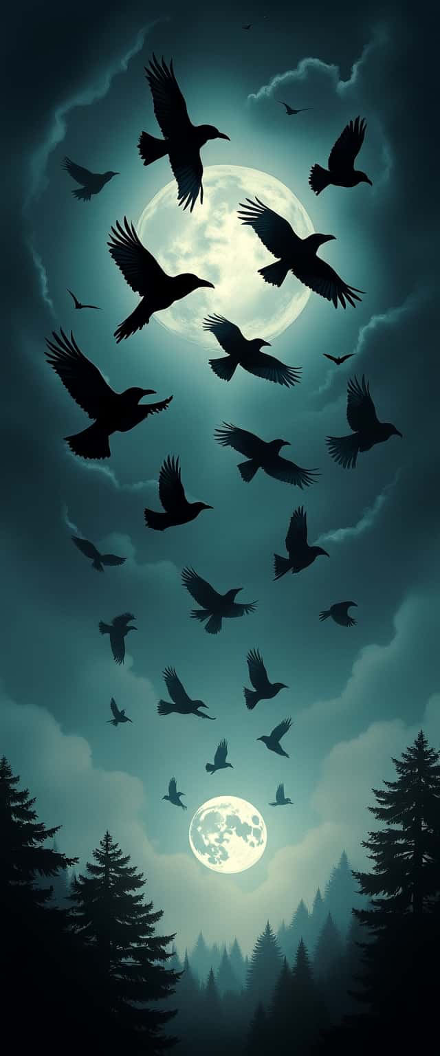 Ravens in Dark Sky Phone Case Ravens in Dark Sky Phone Case