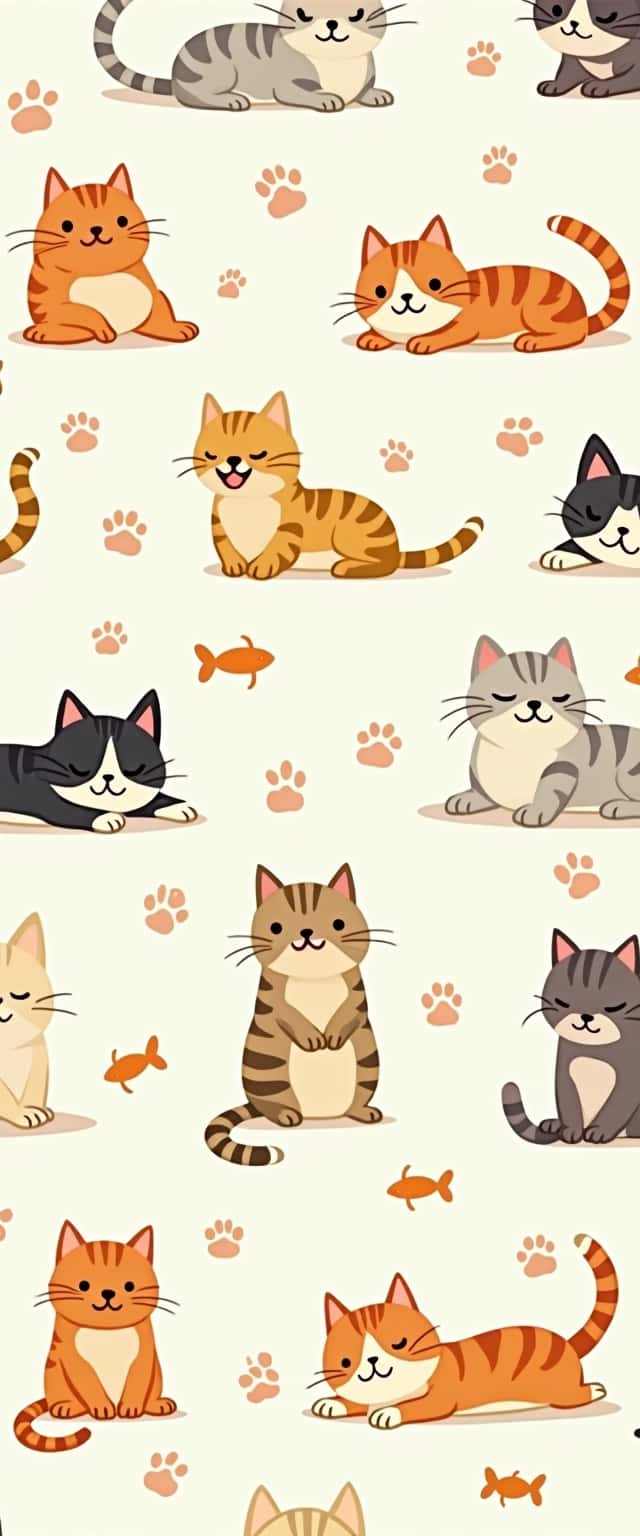 Playful Cartoon Cats Pattern Phone Case