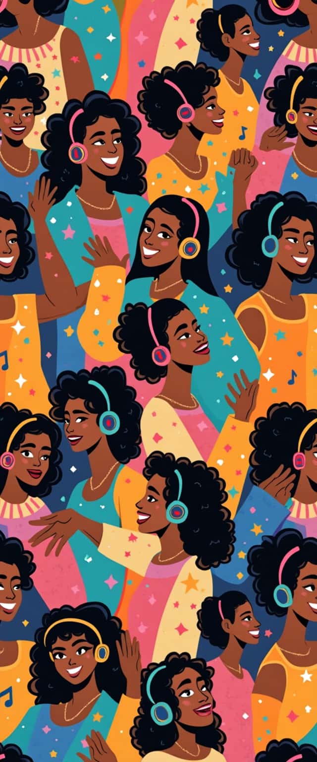 Pattern of Dancing Black Girls Phone Case Pattern of Dancing Black Girls Phone Case