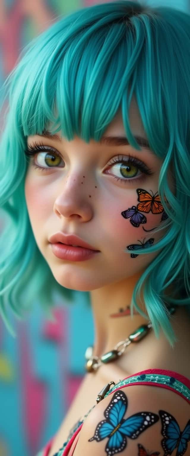 Ocean-Blue Hair Girl Portrait Phone Case