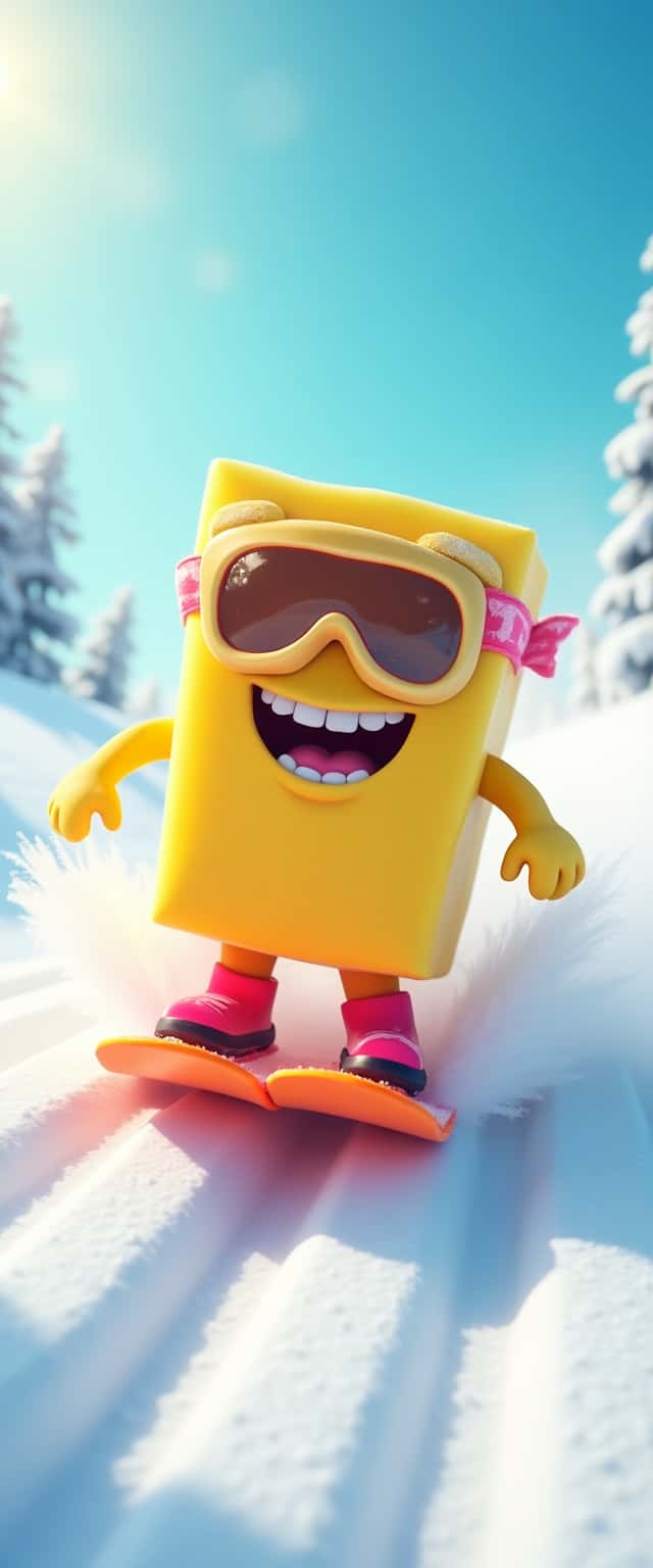 Cheerful Butter on Sled Phone Case Cheerful Butter on Sled Phone Case