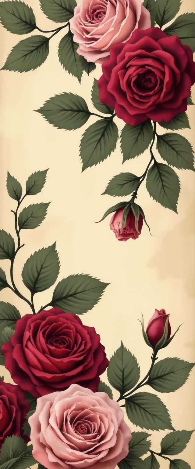 Victorian Roses on Antique Background Phone Case Victorian Roses on Antique Background Phone Case