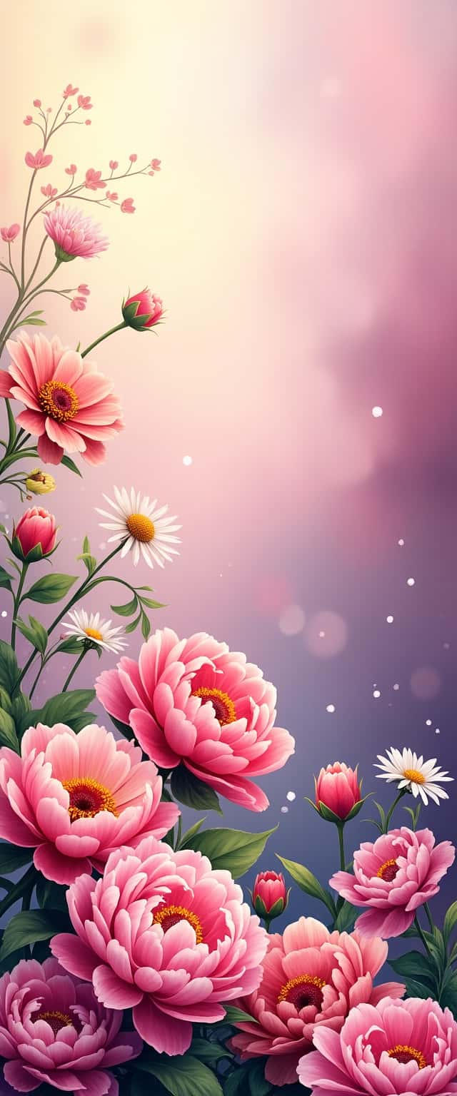 Floral Explosion with Gradient Background Phone Case
