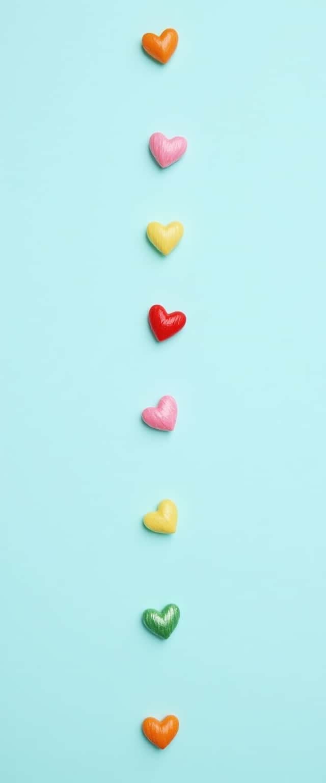 Vertical Colorful Hearts Phone Case