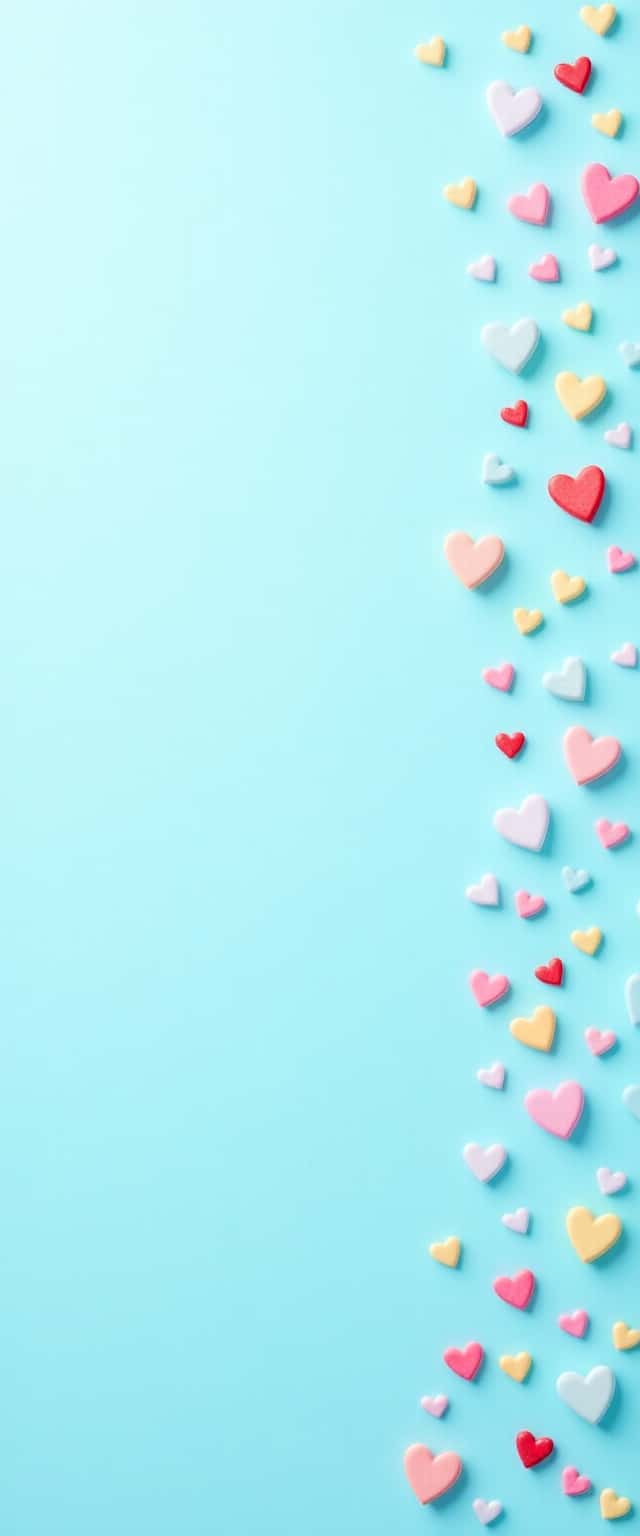 Textured Blue with Colorful Hearts Phone Case