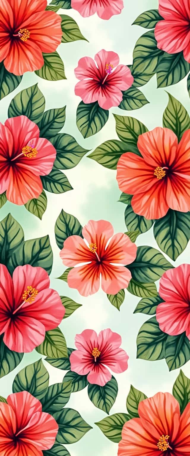 Hibiscus Flower Pattern Design Phone Case
