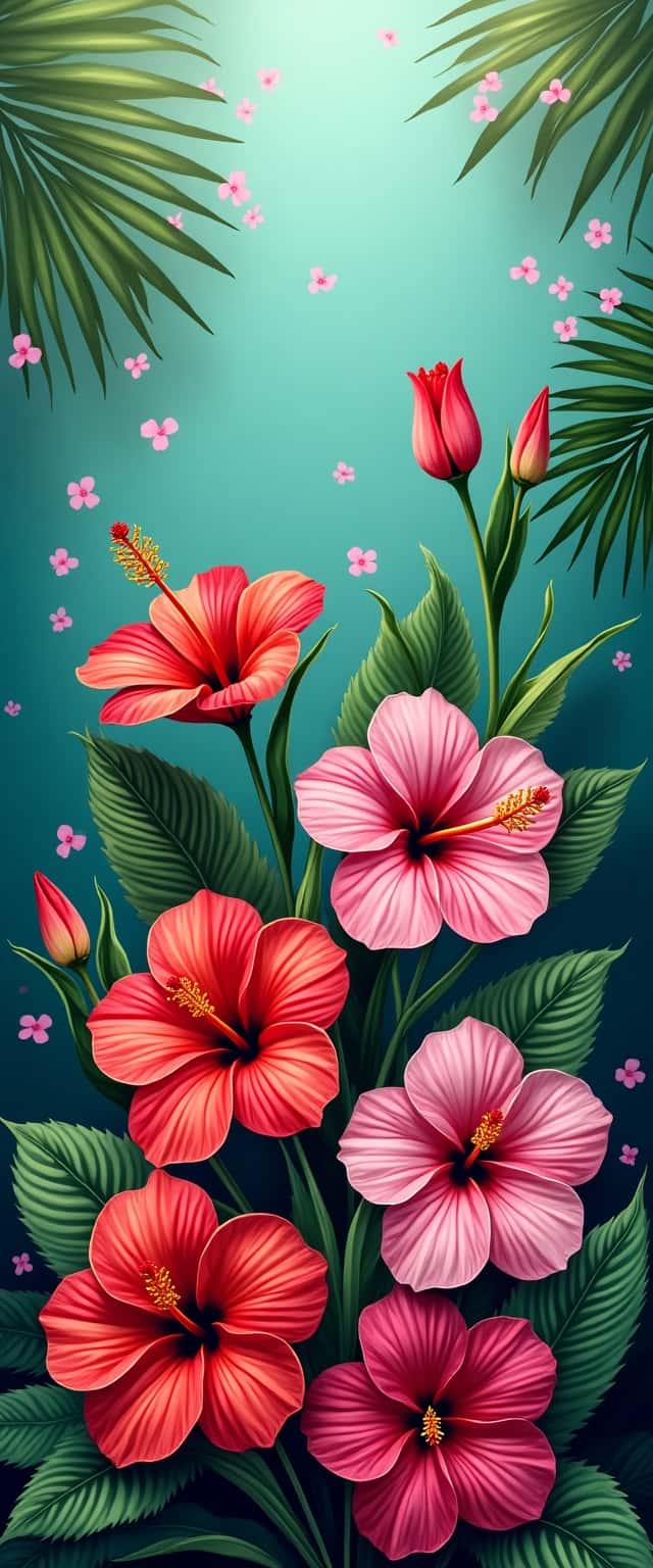 Tropical Floral Explosion Design Phone Case Tropical Floral Explosion Design Phone Case