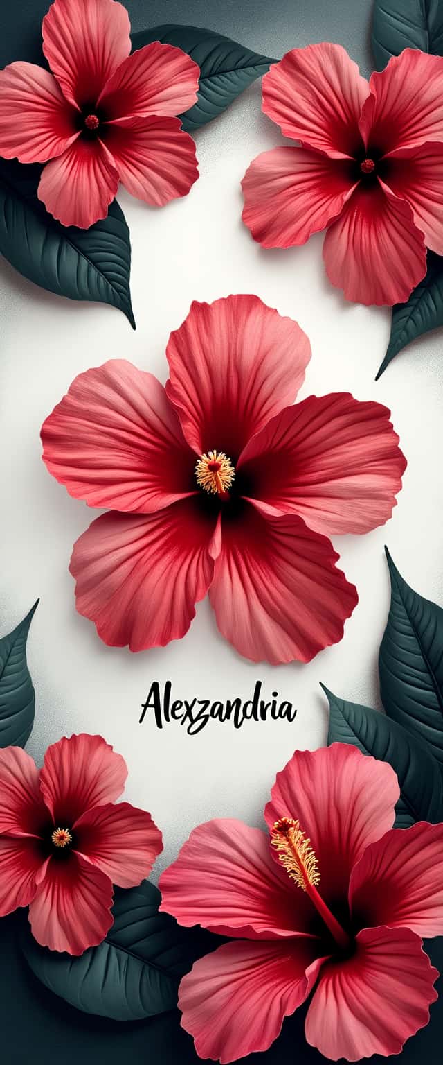 Hibiscus Floral Design with Calligraphy Phone Case Hibiscus Floral Design with Calligraphy Phone Case