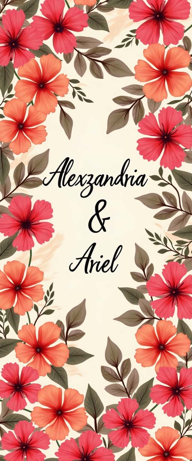 Hibiscus Floral Pattern with Names Phone Case