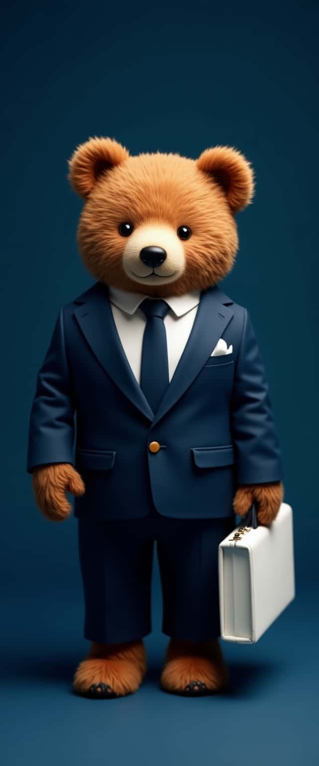 Photorealistic Bear in Suit Phone Case