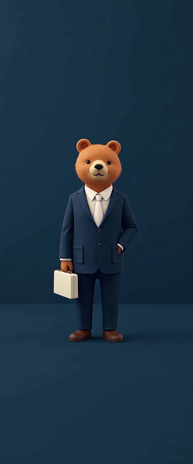 Bear in Navy Suit with Briefcase Phone Case