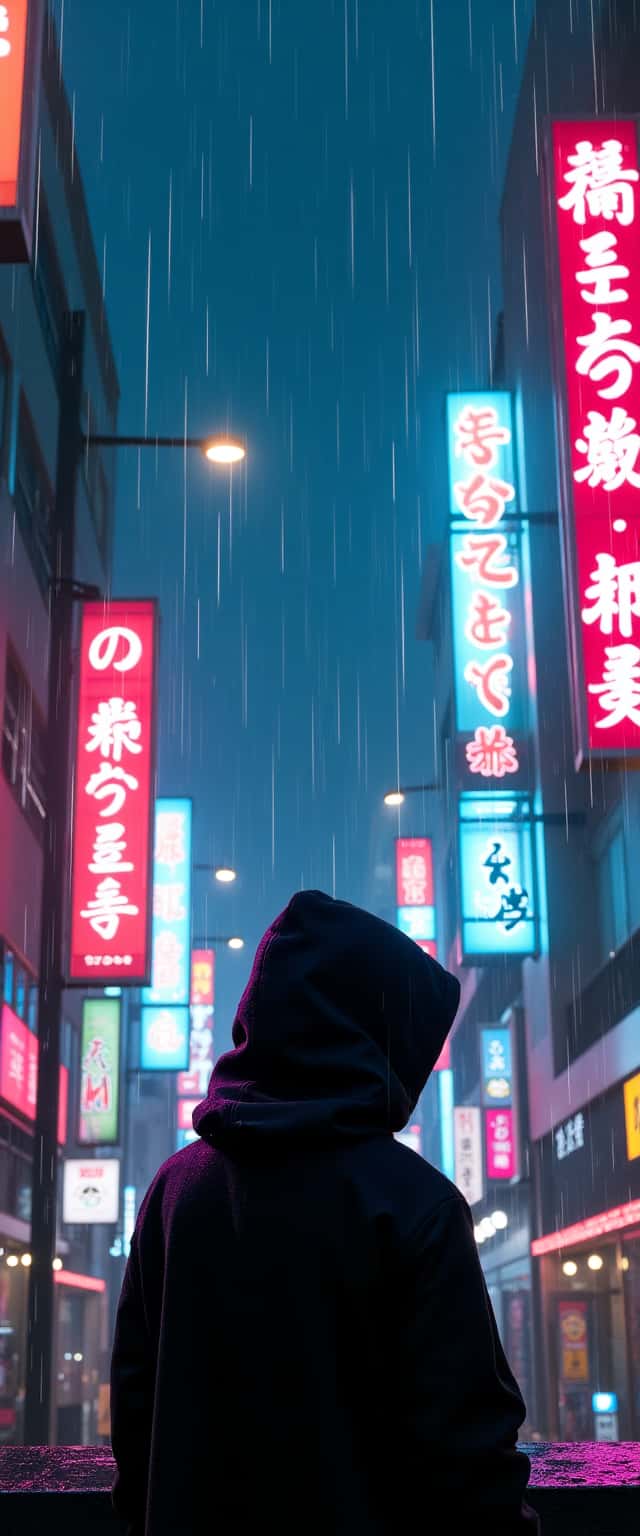 Cyberpunk Neon Street Scene Phone Case