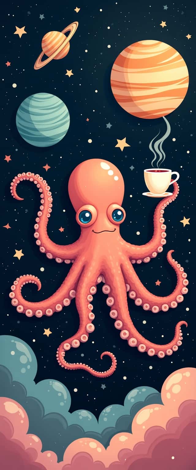 Cosmic Octopus with Tea Phone Case