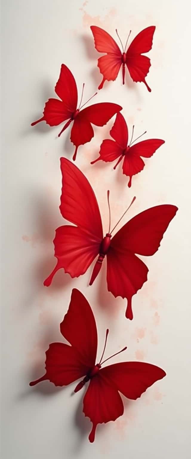 Abstract Red Butterflies Design Phone Case