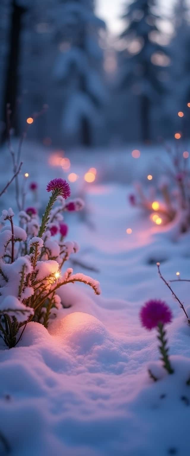 Winter Landscape with Fireflies Phone Case