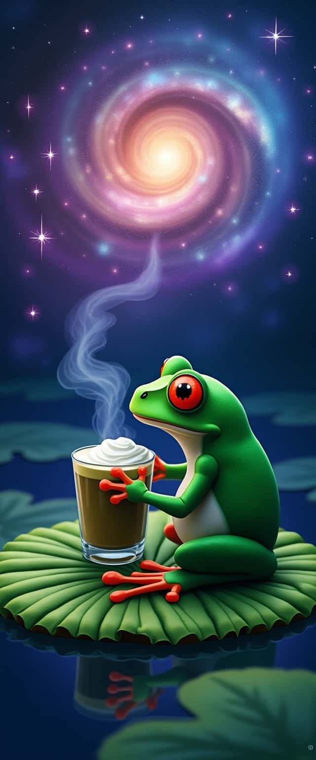 Emerald Frog with Galaxy Background Phone Case