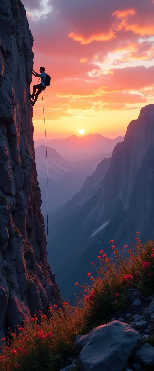 Mountain Climber at Sunset Phone Case Mountain Climber at Sunset Phone Case
