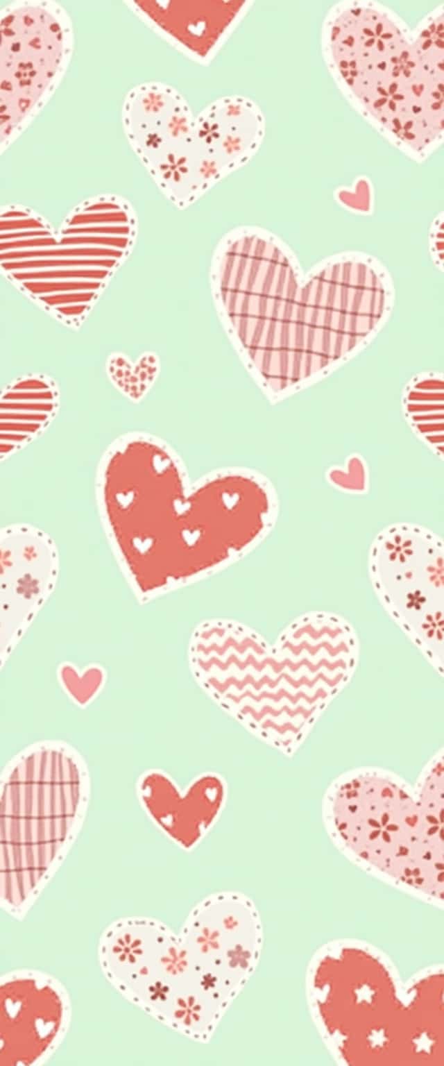 Heart Pattern in Red Background Phone Case Heart Pattern in Red Background Phone Case