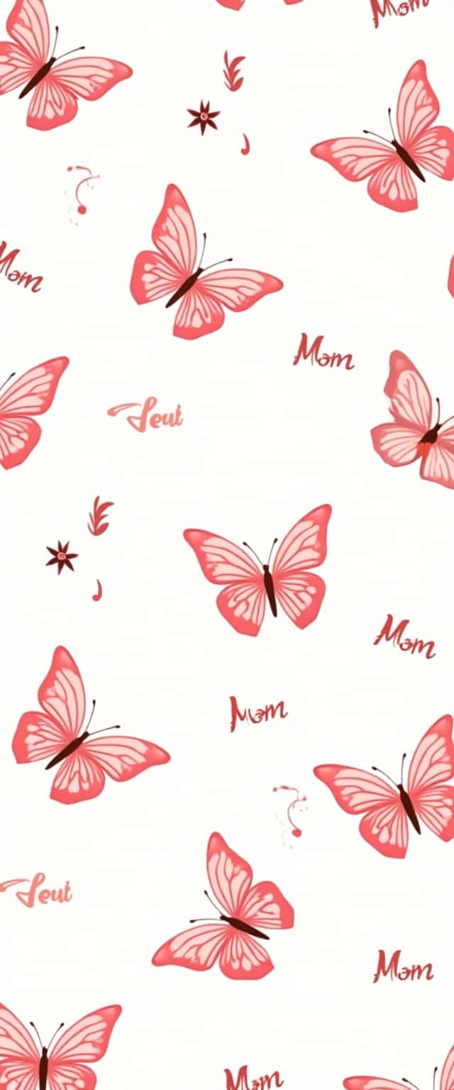 Butterflies and Mom Text Pattern Phone Case Butterflies and Mom Text Pattern Phone Case