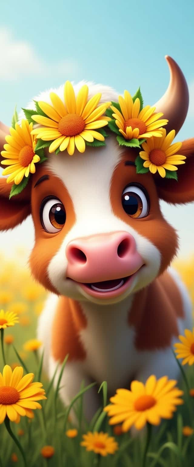 Cartoon Highlander Cow Portrait Phone Case