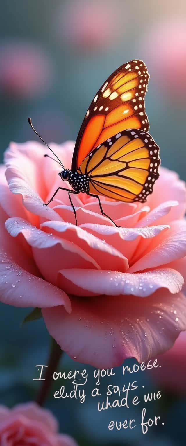 Butterfly on Dew-Covered Rose Petal Phone Case Butterfly on Dew-Covered Rose Petal Phone Case
