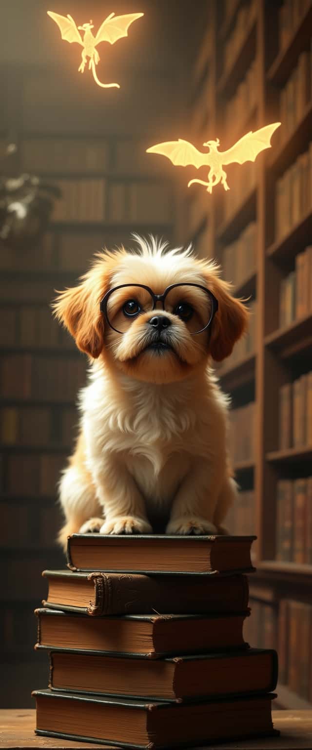 Shih Tzu in Library with Dragons Phone Case Shih Tzu in Library with Dragons Phone Case