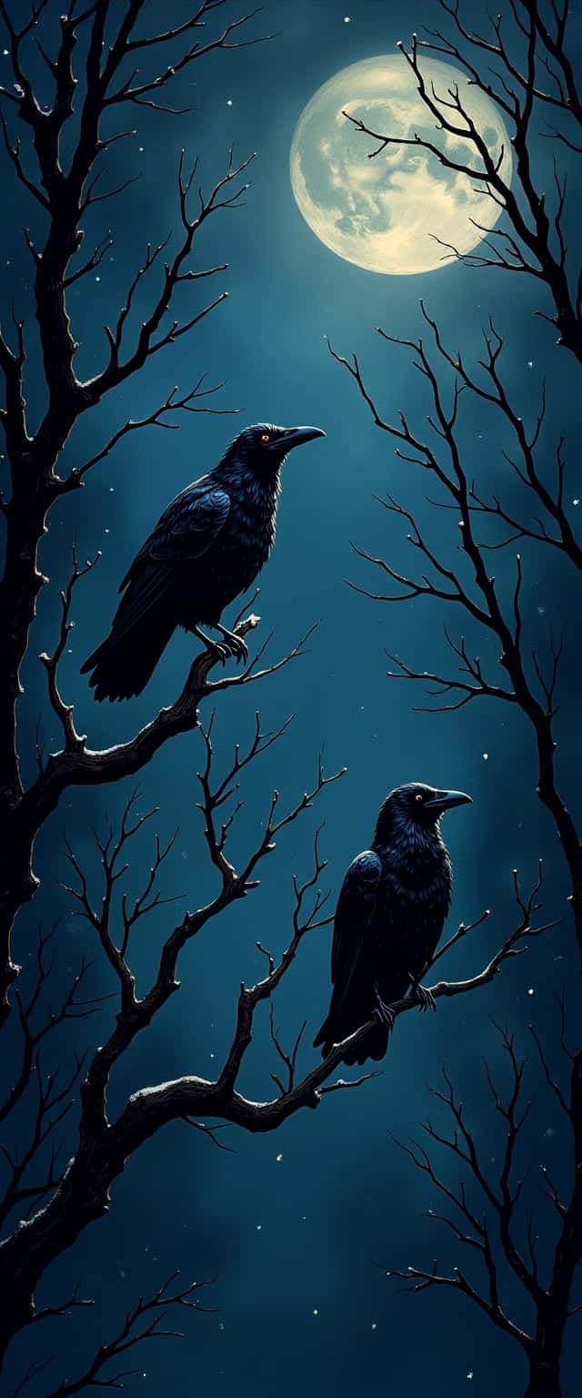 Gnarled Branches and Ravens Design Phone Case