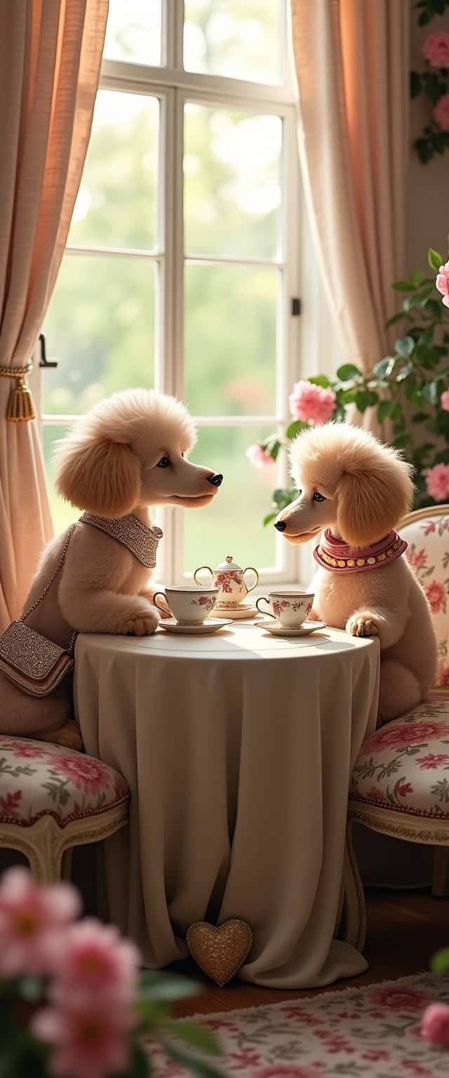 Elegant Poodle Tea Party Phone Case Elegant Poodle Tea Party Phone Case