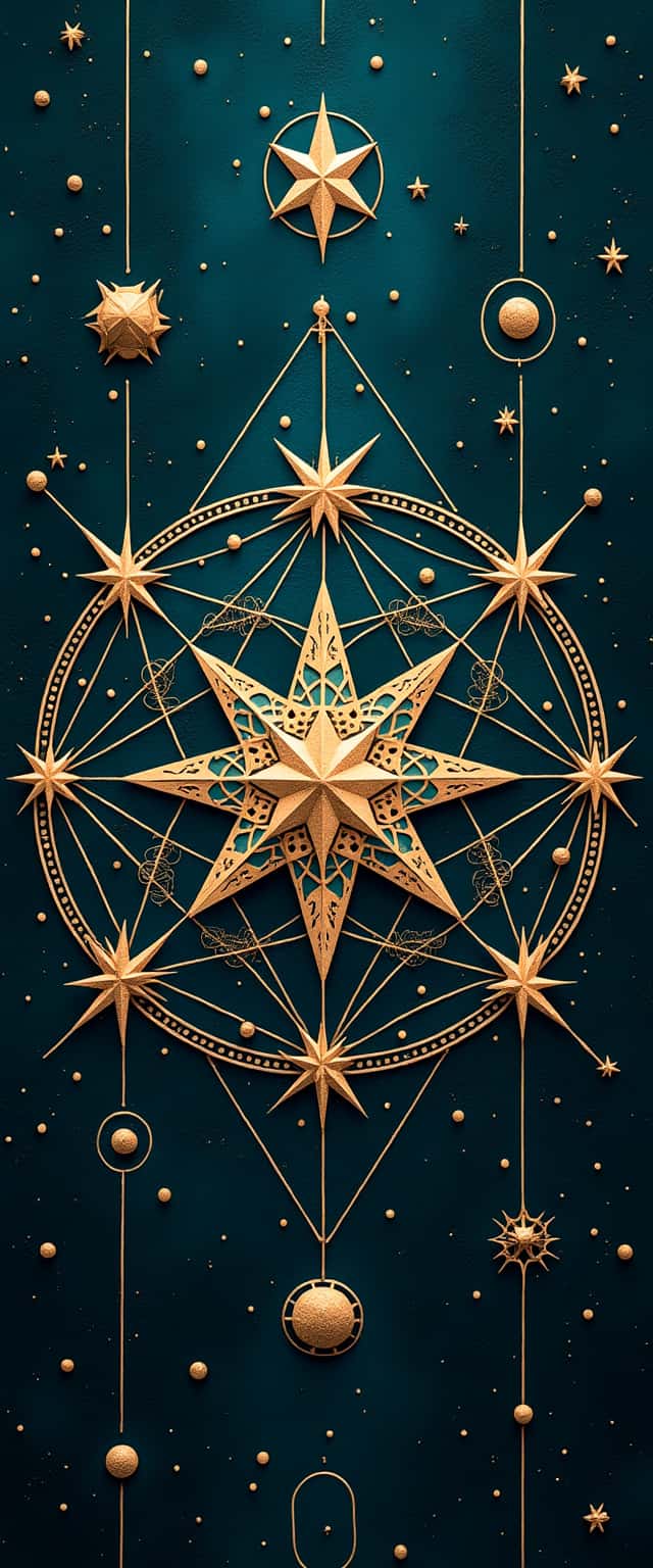 Cosmic Geometric Stars Design Phone Case