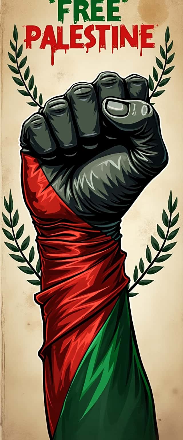 Triumphant Hand with Palestinian Colors Phone Case Triumphant Hand with Palestinian Colors Phone Case