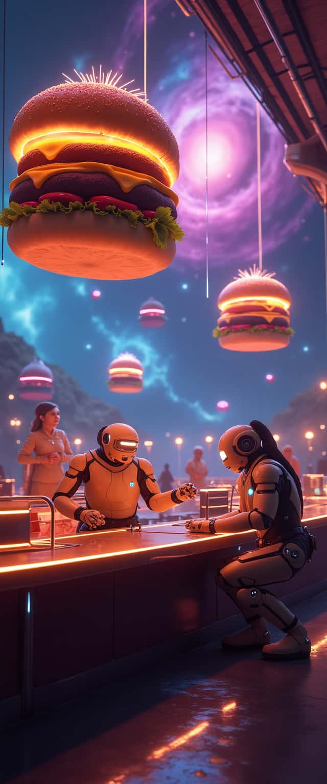 Futuristic Space Burger Joint Phone Case