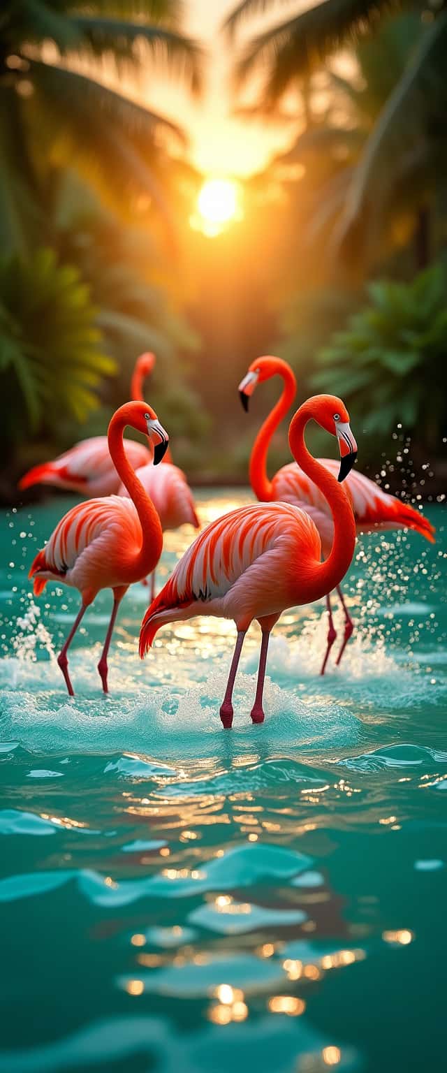 Elegantly Poised Flamingos in Turquoise Water Phone Case Elegantly Poised Flamingos in Turquoise Water Phone Case