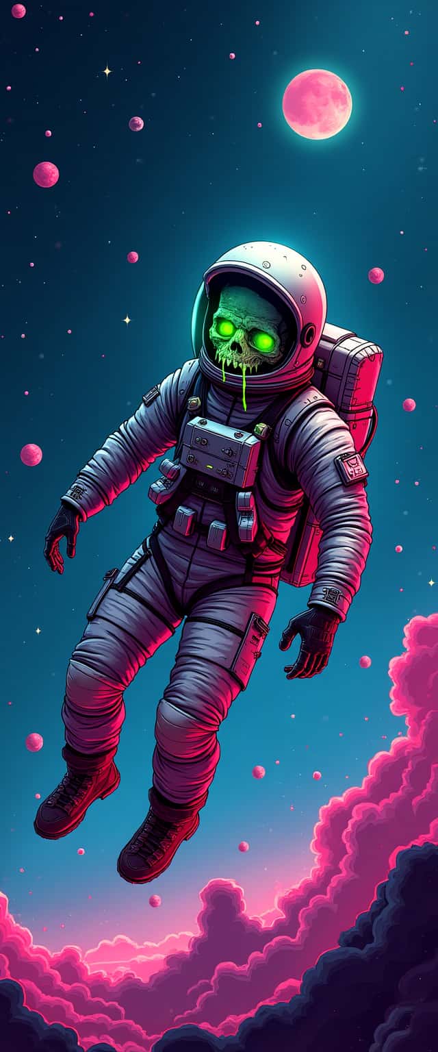 Zombie Astronaut Space Scene Phone Case