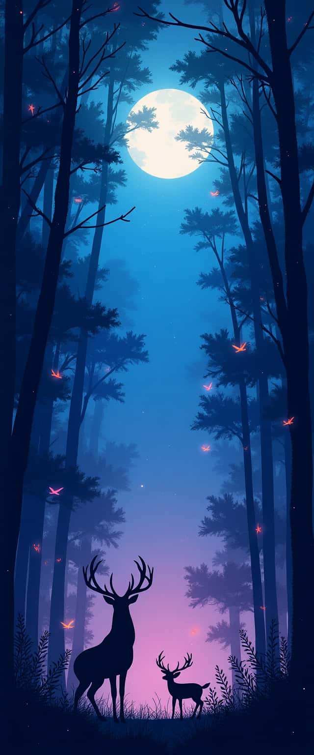 Enchanting Forest Moonlight Scene Phone Case Enchanting Forest Moonlight Scene Phone Case