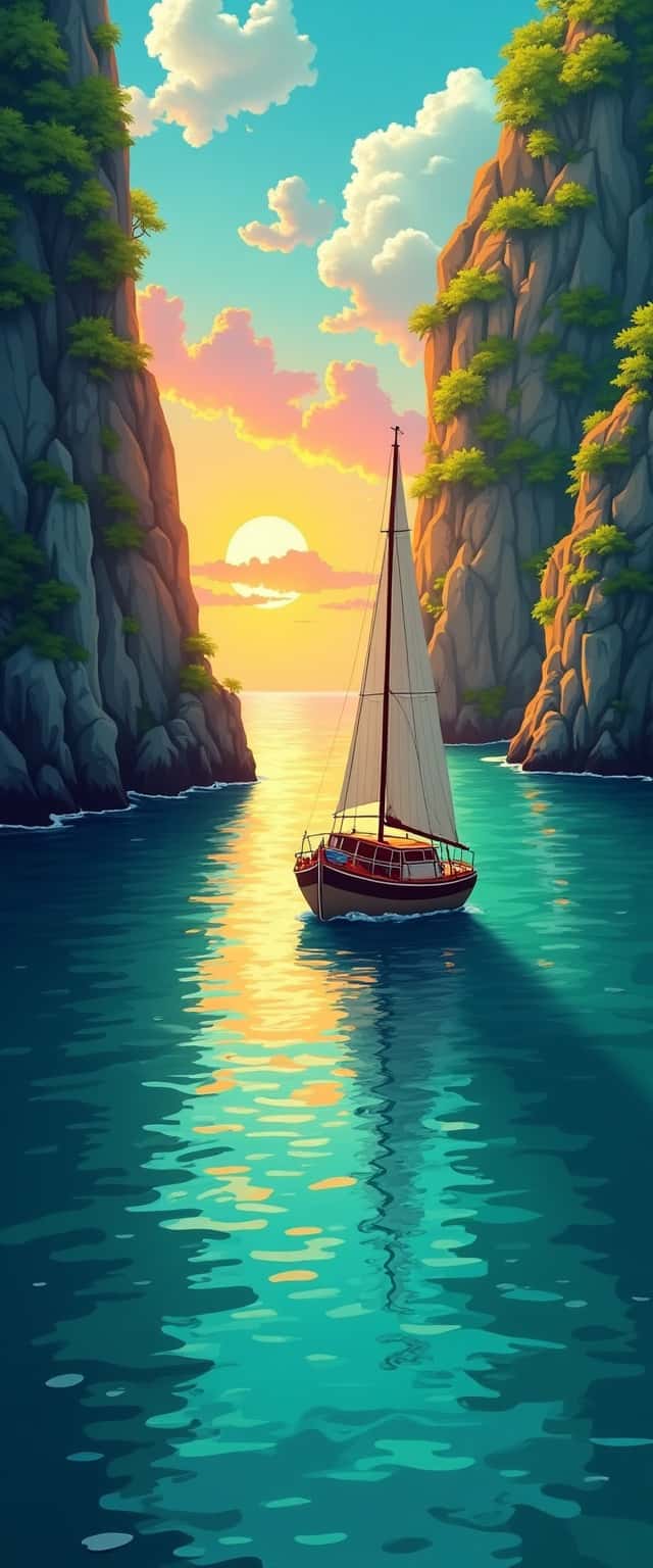 Vintage Sailboat Scene Phone Case Vintage Sailboat Scene Phone Case