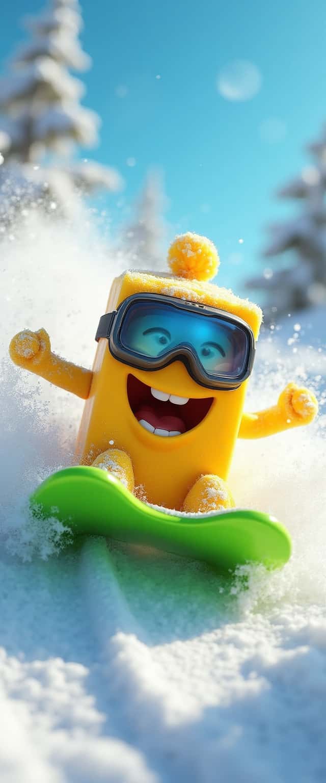 Cheerful Butter Block on Sled Phone Case