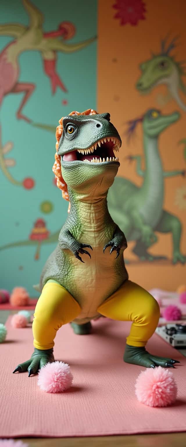 T-Rex Yoga in Retro Gym Phone Case