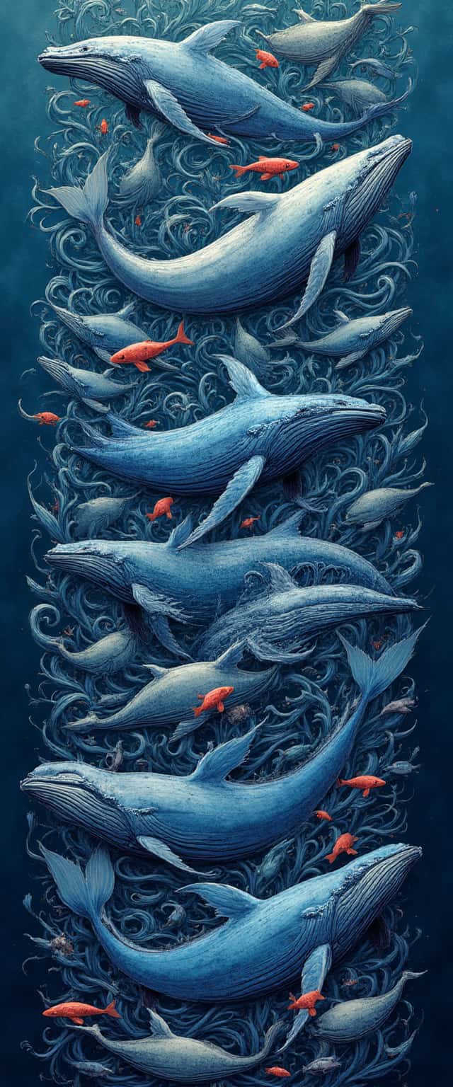 Whales and Red Fish Ocean Design Phone Case Whales and Red Fish Ocean Design Phone Case