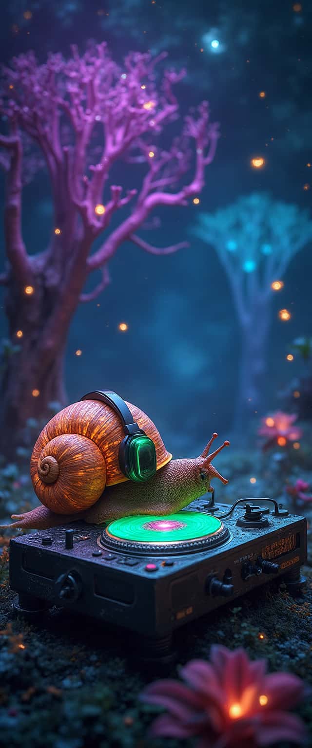 Snail DJ Night Party Scene Phone Case