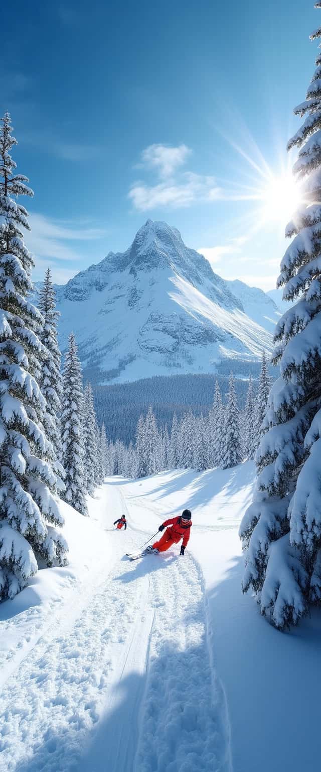 Snow-Covered Ski Mountain Scene Phone Case