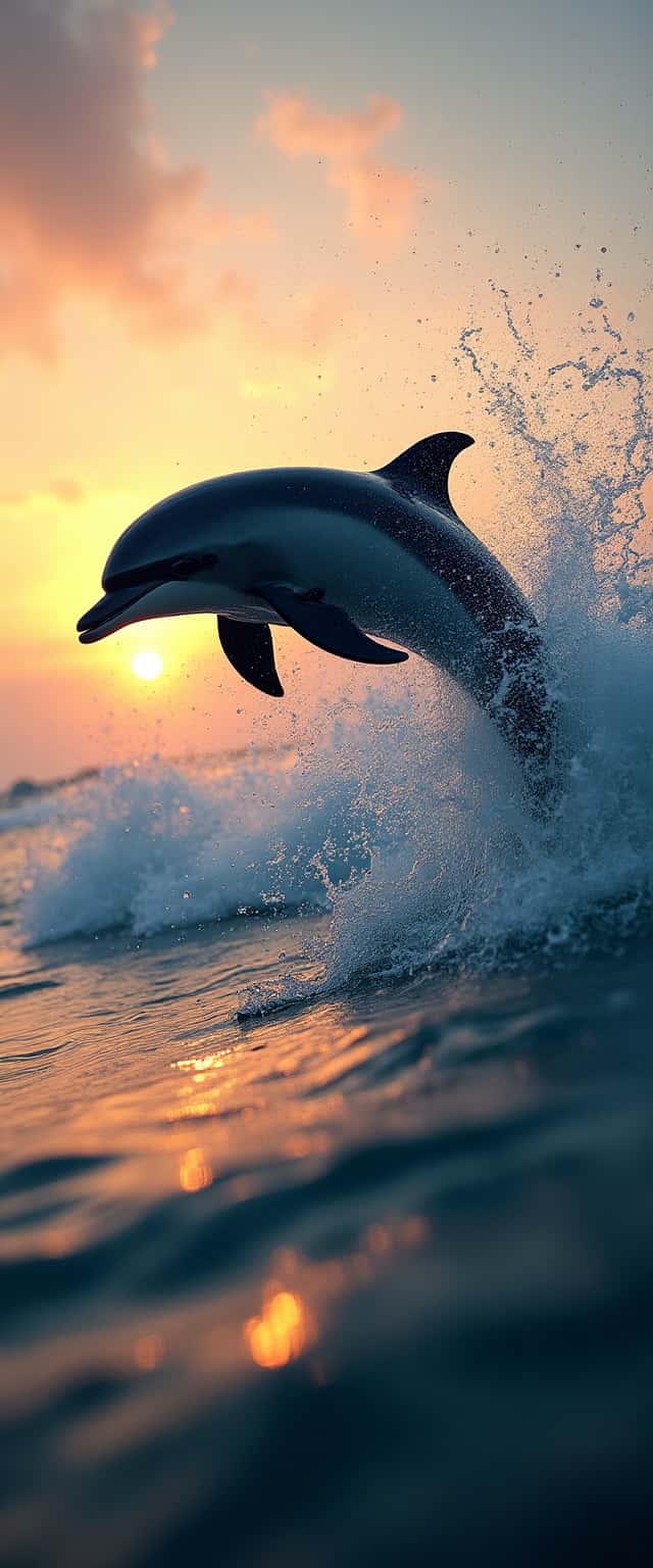 Dolphin Leaping at Sunset Phone Case